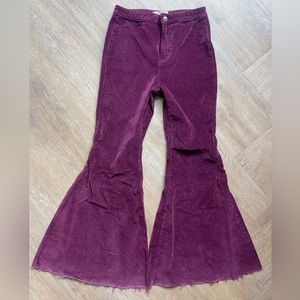 Free People Merlot Velvet Bell Bottoms — High waisted, W28 (6-8 size)
